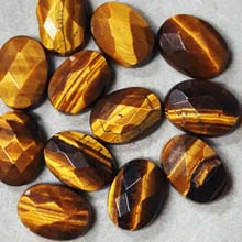 13X18MM FACETED OVAL CABOCHON TIGER EYE(6PCS/BAG)